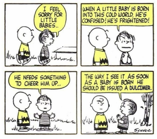 Peanuts--Issued a Dulcimer